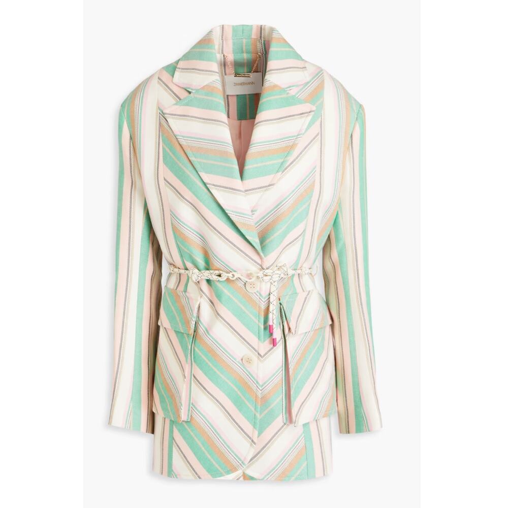 Zimmermann NWT‎ High Tide Stripe Belted Blazer Zimmermann 0 US 4